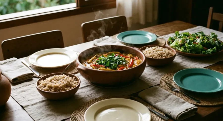 Jantar de família leve e acolhedor da Semana 4